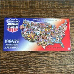 Road Trip America 1000 Piece Jigsaw Puzzle About America Shape over 31” Wide